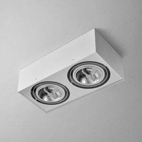 AQForm Lampa natynkowa SQUARES 111x2 230V Phase-Control biały mat