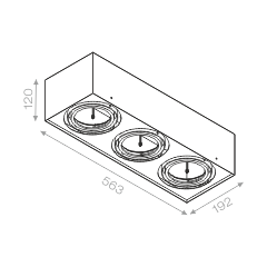 AQForm Lampa natynkowa SQUARES 111x3 230V Phase-Control biały mat