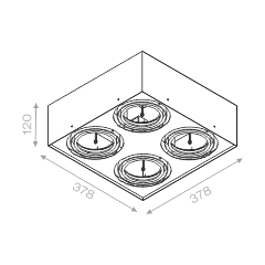 AQForm Lampa natynkowa SQUARES 111x4 SQ 230V Phase-Control biały mat