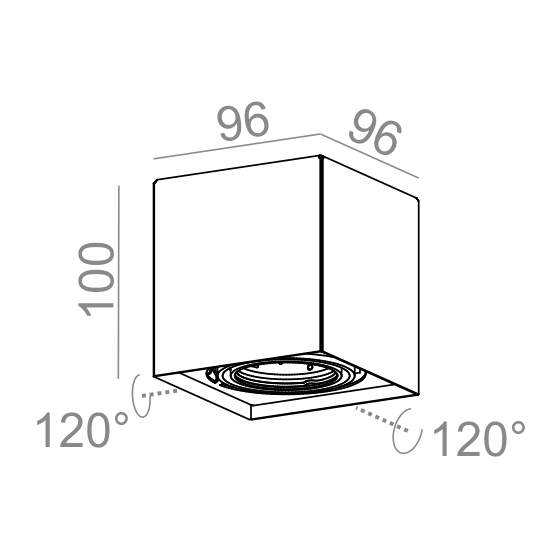 AQForm Lampa natynkowa SQUARES 50x1 230V Phase-Control biały mat