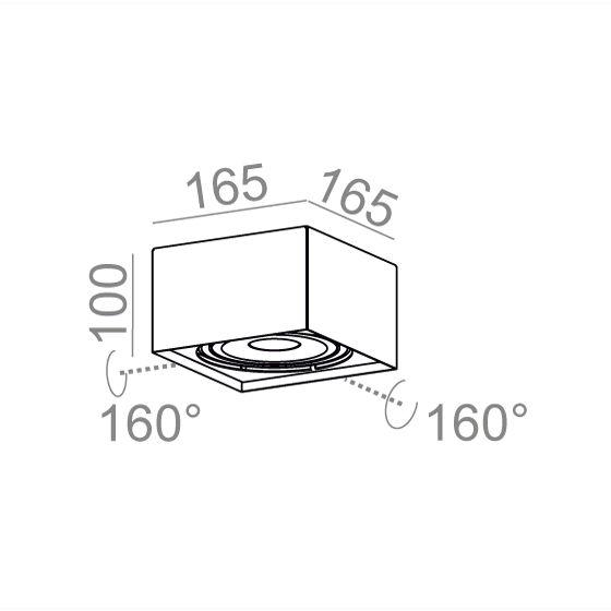 AQForm Lampa natynkowa SQUARES mini 111x1 QRLED L930 38° biały mat