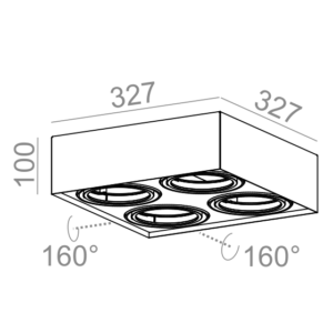 AQForm Lampa natynkowa SQUARES mini 111x4 SQ Phase-Control biały mat