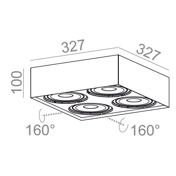 AQForm Lampa natynkowa SQUARES mini 111x4 SQ QRLED L930 38° biały mat