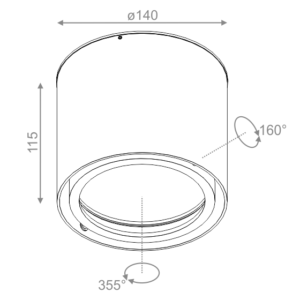 AQForm Lampa natynkowa TUBA 111 11 230V Phase-Control biały mat