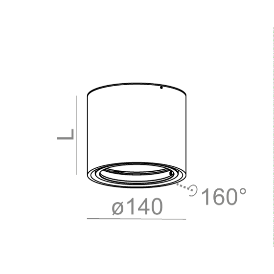 AQForm Lampa natynkowa TUBA 111 11 Phase-Control biały mat