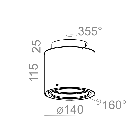 AQForm Lampa natynkowa TUBA distance 111x1 Phase-Control biały mat