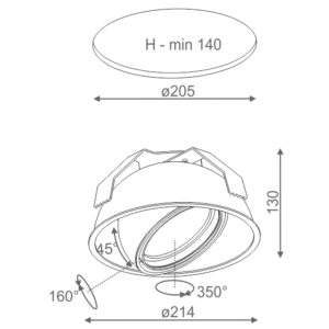 AQForm Lampa wpuszczana GLOB Phase-Control biały mat