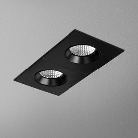 AQForm lampa wpuszczana HOLLOW x2 square move LED M930 38° czarny mat