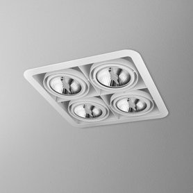 AQForm Lampa wpuszczana iFORM 111x4 SQ 230V Phase-Control biały mat