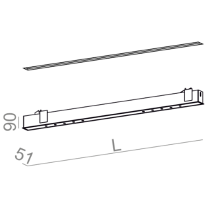 AQForm lampa wpuszczana LENS LINE 96 LED section L930 54° biały mat