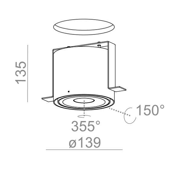 AQForm lampa wpuszczana RING 111 QRLED 230V trimless M930 38° Phase-Control biały mat