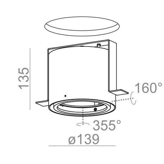 AQForm Lampa wpuszczana RING 111 trimless 230V Phase-Control biały mat
