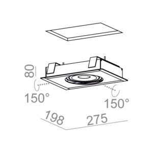 AQForm lampa wpuszczana SLEEK 111x1 QRLED L930 38° biały mat