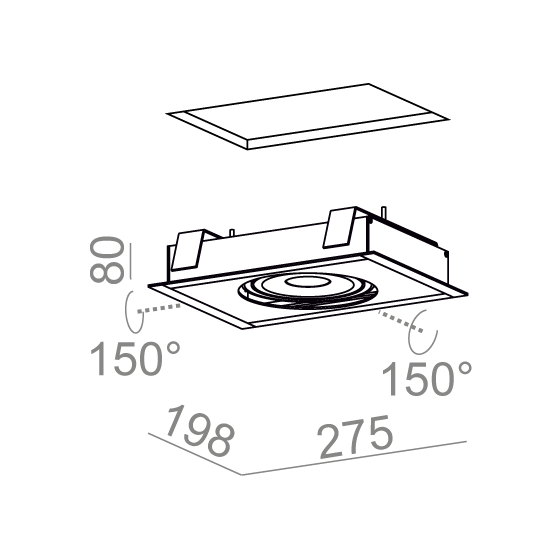 AQForm lampa wpuszczana SLEEK 111x1 QRLED L930 38° biały mat