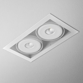 AQForm lampa wpuszczana SQUARES 111x2 QRLED 230V M930 38° Phase-Control biały mat