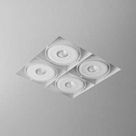 AQForm lampa wpuszczana SQUARES 111x4 SQ QRLED 230V trimless M930 38° Phase-Control biały mat