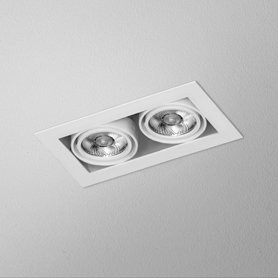 AQForm lampa wpuszczana SQUARES 50x2 LED 230V M930 36° Phase-Control biały mat