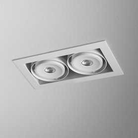 AQForm Lampa wpuszczana SQUARES 70x2 QRLED lens L930 34° biały mat