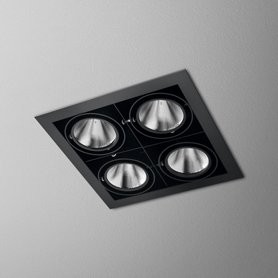 AQForm Lampa wpuszczana SQUARES 70x4 SQ LED L930 51° czarny mat