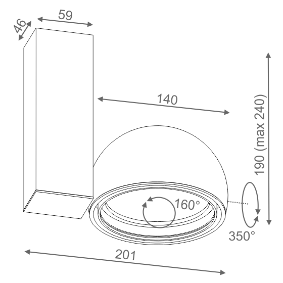 AQForm reflektor GLOB UNO Phase-Control biały mat