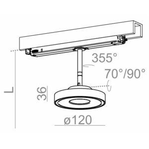 AQForm reflektor KARI 11 LED DALI M930 36° DALI track czarny mat