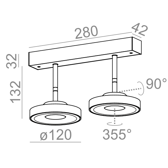 AQForm reflektor KARI 17x2 LED 230V M930 36° Phase-Control czarny mat
