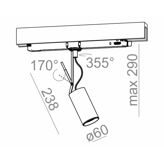 AQForm reflektor PETPOT LED DALI M930 38° DALI track biały mat