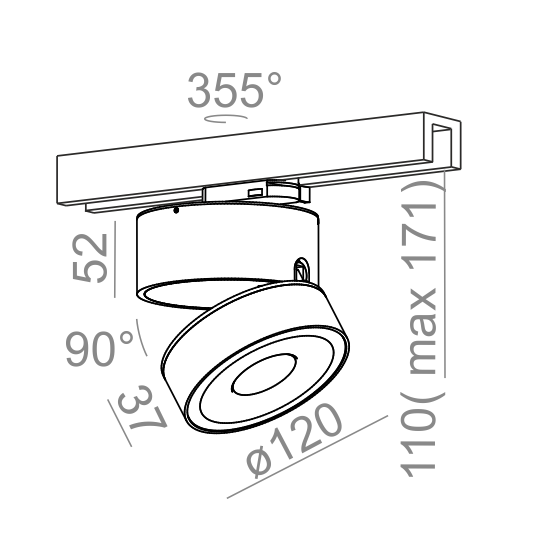 AQForm reflektor QRLED move L930 38° track czarny mat