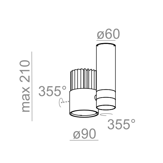 AQForm reflektor ROLL LED L930 48° biały mat