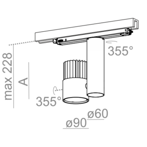 AQForm reflektor ROLL simple LED L930 48° track biały mat