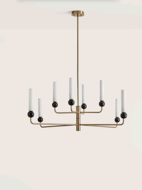 AROMAS DELIE Lampa wisząca 1xG9 5W 3000K  MATT BLACK / WHITE MARBLE / OPAL SHADE