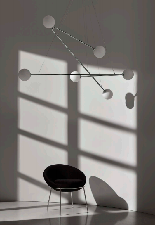 AROMAS ENDO Lampa wisząca 6xG9 5W 3000K  CHROME / OPAL SHADES