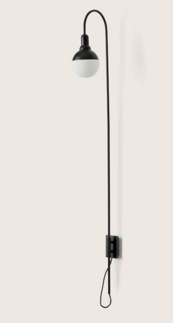 AROMAS HELMET CURVE Kinkiet 1XG9 COB LED 3W 2700 MATT BLACK/OPAL SHADE