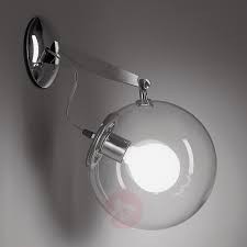 Artemide Kinkiet Miconos stal, dmuchane szkło led
