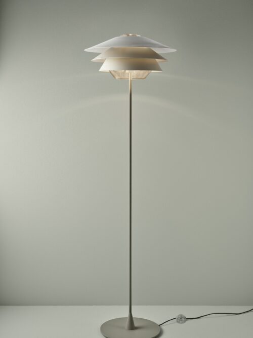 B.LUX  Lampa podłogowa OVERLAY F COGNAC GLASS BEIGE/COPPER/BEIGE