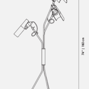 DelightFull Lampa podłogowa JACKSON mosiądz aluminium tkanina