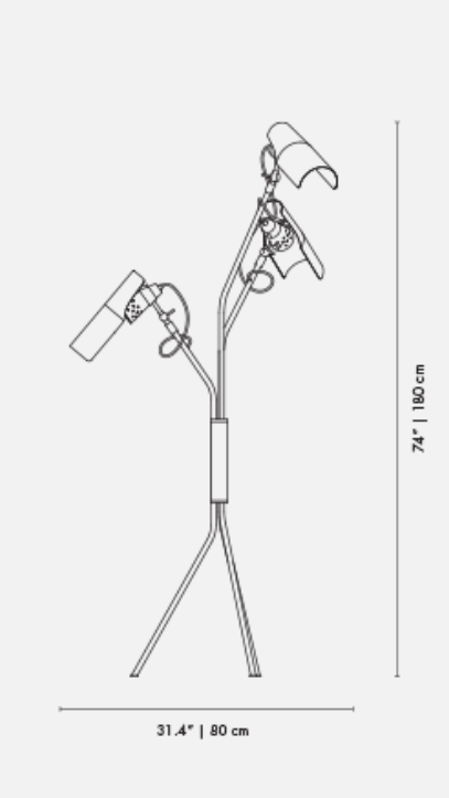 DelightFull Lampa podłogowa JACKSON mosiądz aluminium tkanina