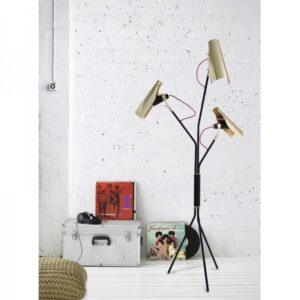 DelightFull Lampa podłogowa JACKSON mosiądz aluminium tkanina