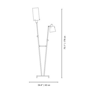 DelightFull Lampa podłogowa PASTORIUS mosiądz aluminium akryl