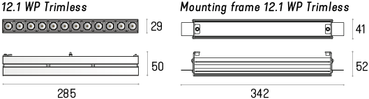 LABRA lampy wpuszczane SHIFT 12.1 WP Trimless On-Off