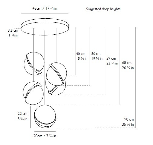MINI CRESCENT CHANDELIER 5 PIECE